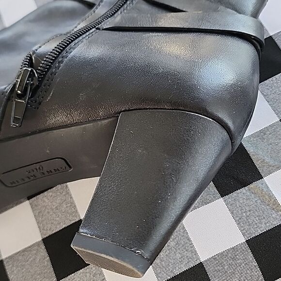 Anne Klein Black Leather Upper Pointed Chelsey I~flex ankle boot Stylish Strap - Picture 14 of 16